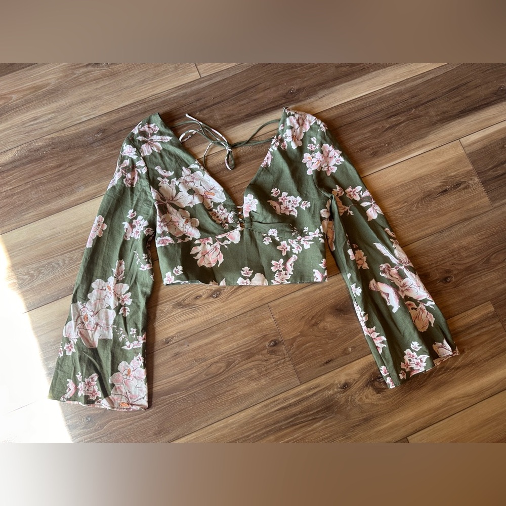 Floral Green Women's Top